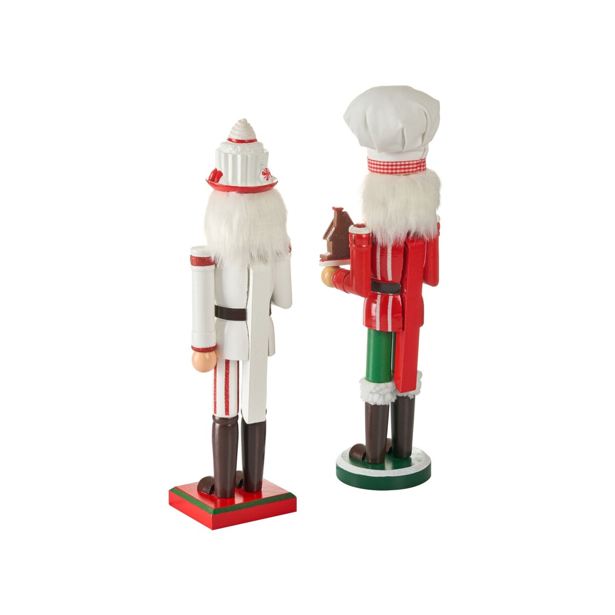 Zestaw 2 figurek dekoracyjnych BODSJON Dziadek do orzechów 35 cm Czerwony/ biały