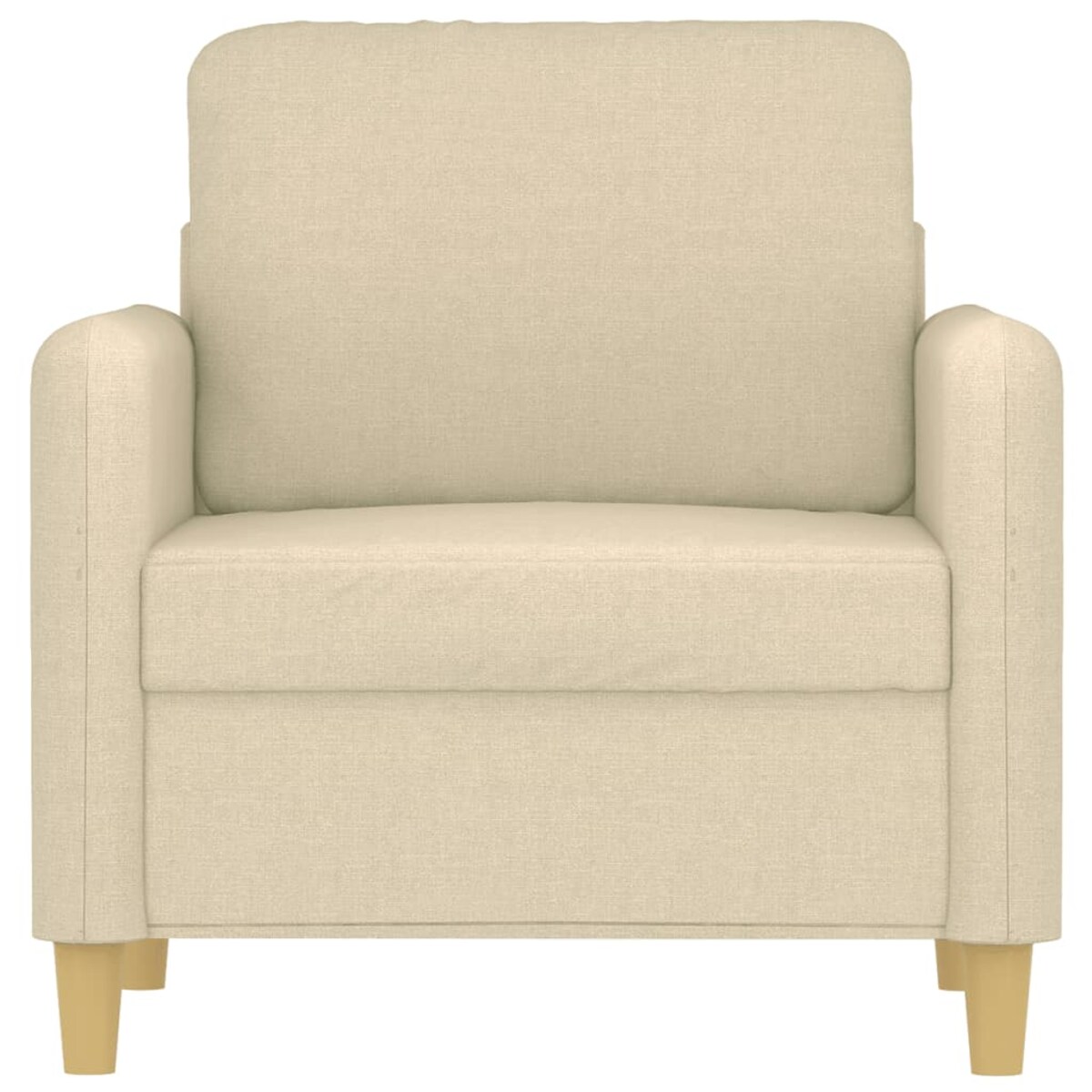 vidaXL Fotel, kremowy, 60 cm, obity tkaniną