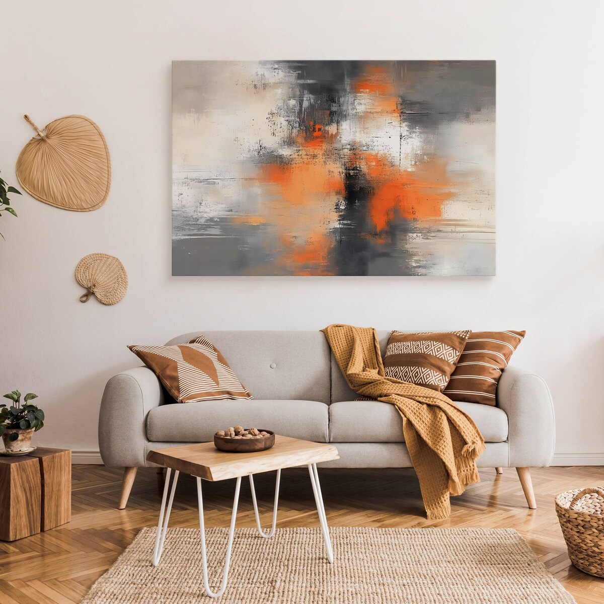 Obraz Ścienny Do Salonu Sypialni Pomarańczowa Abstrakcja Malarstwo 70x50cm