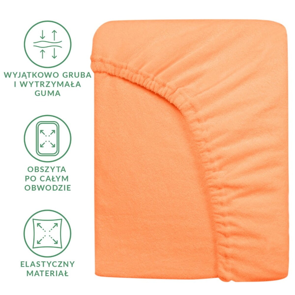 Prześcieradło frotte z gumką 200x220 kolor łosoś