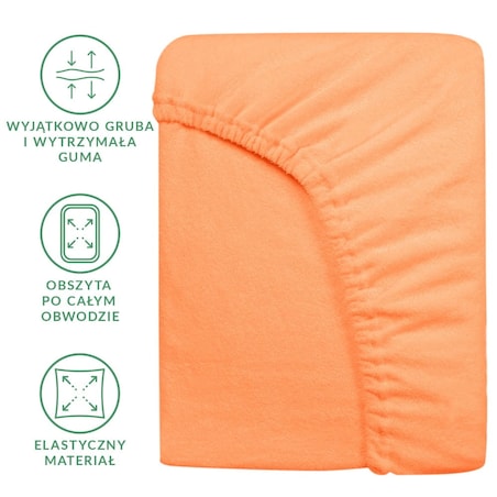 Prześcieradło frotte z gumką 200x220 kolor łosoś