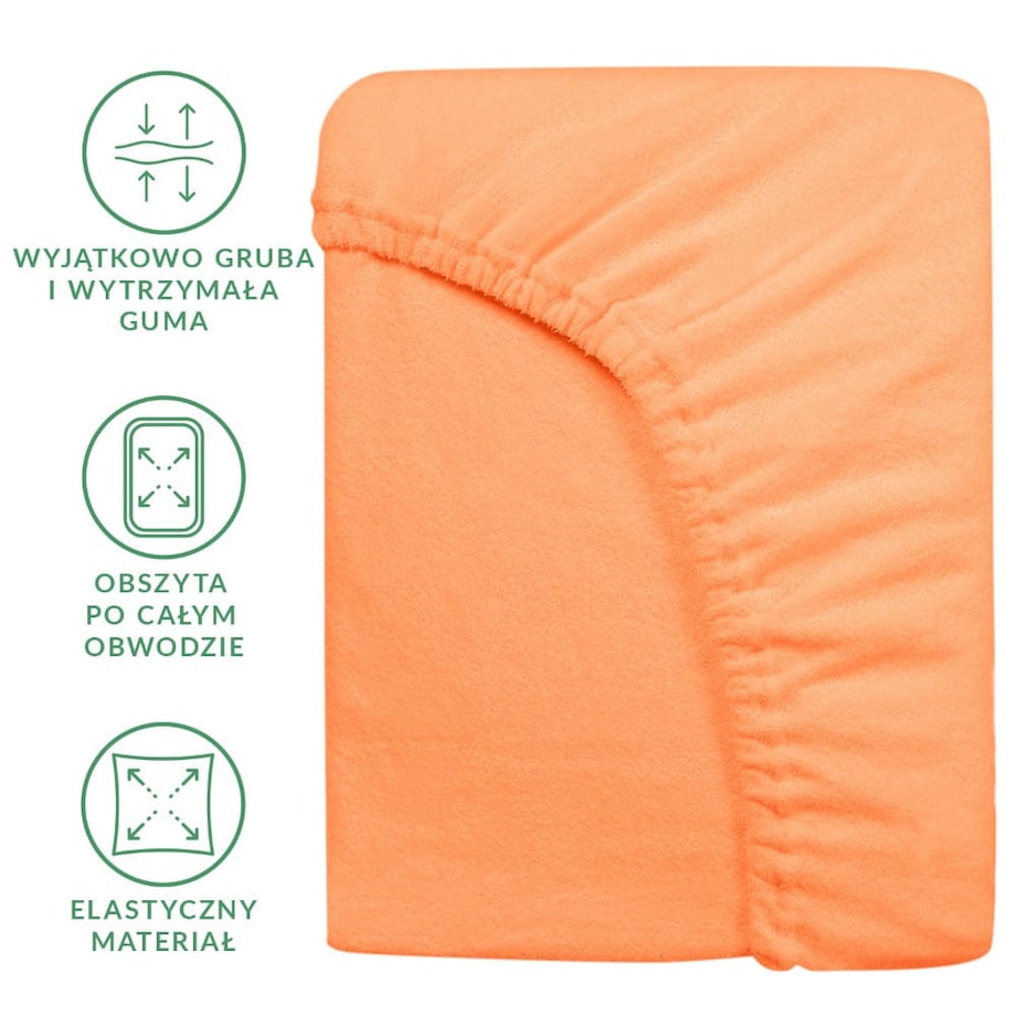 Prześcieradło frotte z gumką 200x220 kolor łosoś