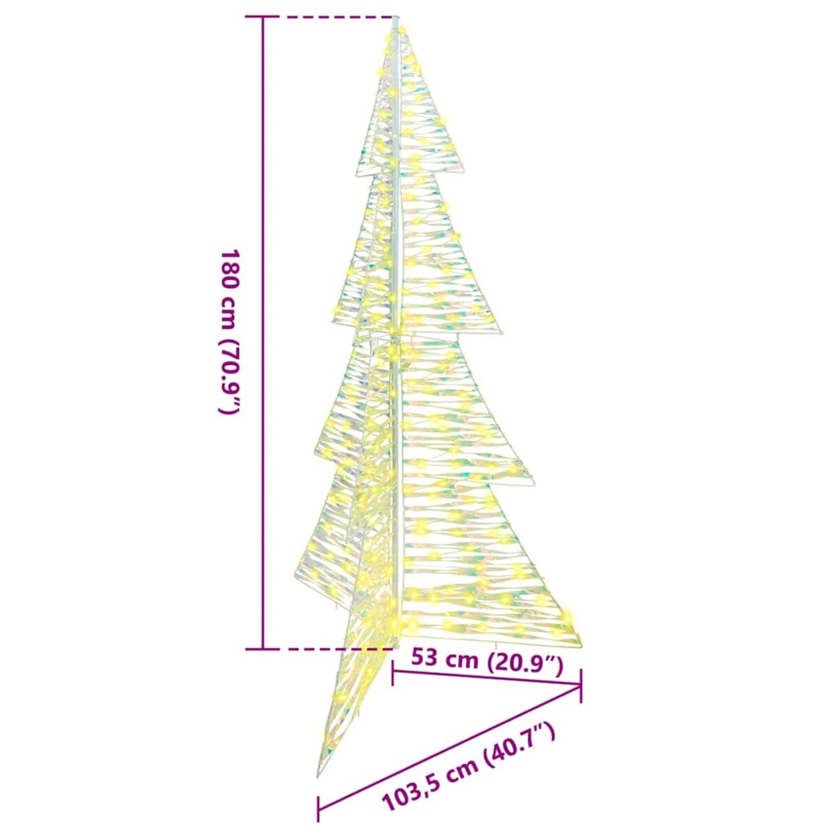 vidaXL Choinka z 240 diodami LED Ciepła biel 180 cm PET