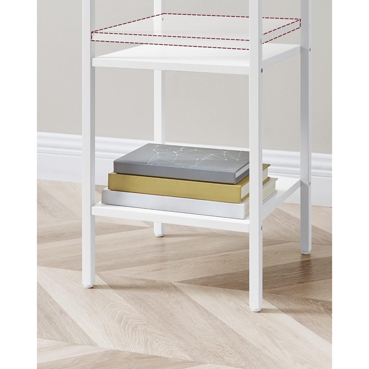 SZAFKA NOCNA Z SZUFLADĄ NOWOCZESNY STOLIK Z PÓŁKAMI - BIAŁA