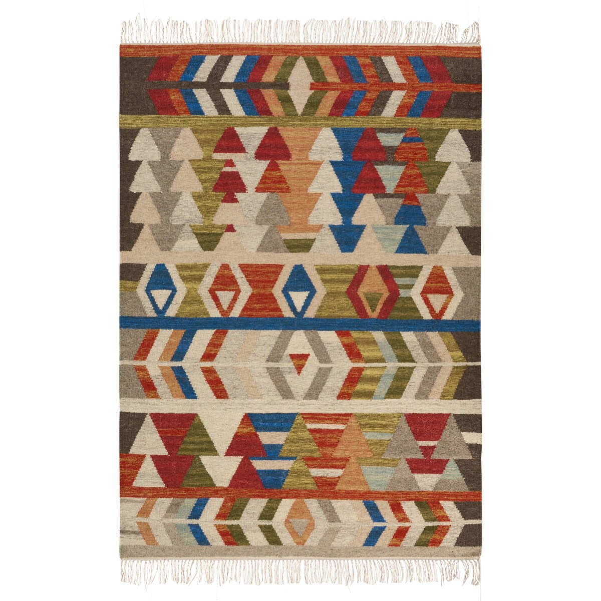 Dywan KAGHSI Kolorowy 140 x 200 cm Wełna Kilim