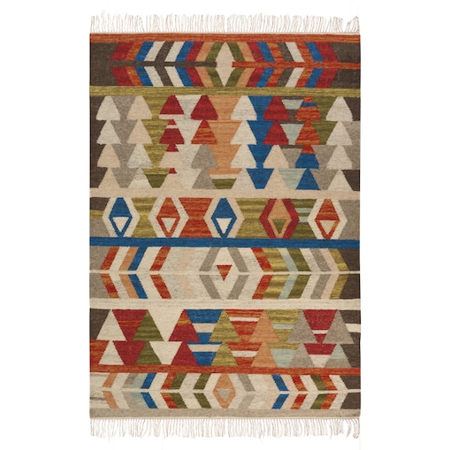 Dywan KAGHSI Kolorowy 140 x 200 cm Wełna Kilim