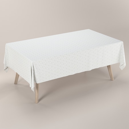 Obrus prostokątny 130 x 210 cm wzór sześcianów na białym tle