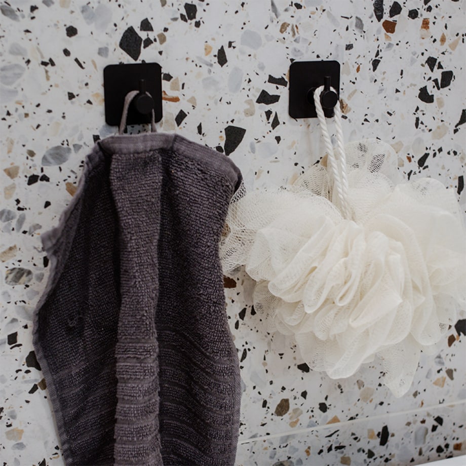 Wieszak ścienny samoprzylepny czarny komplet zestaw 4 szt.