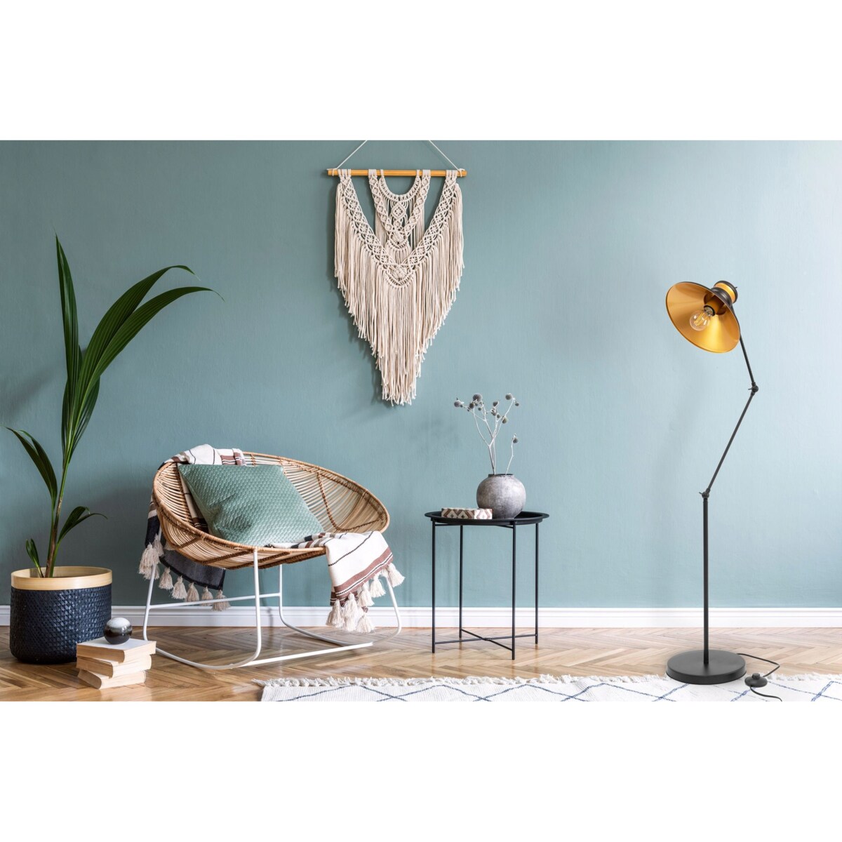 Lampa Stojąca Podłogowa Black Loft Czarna Asti B