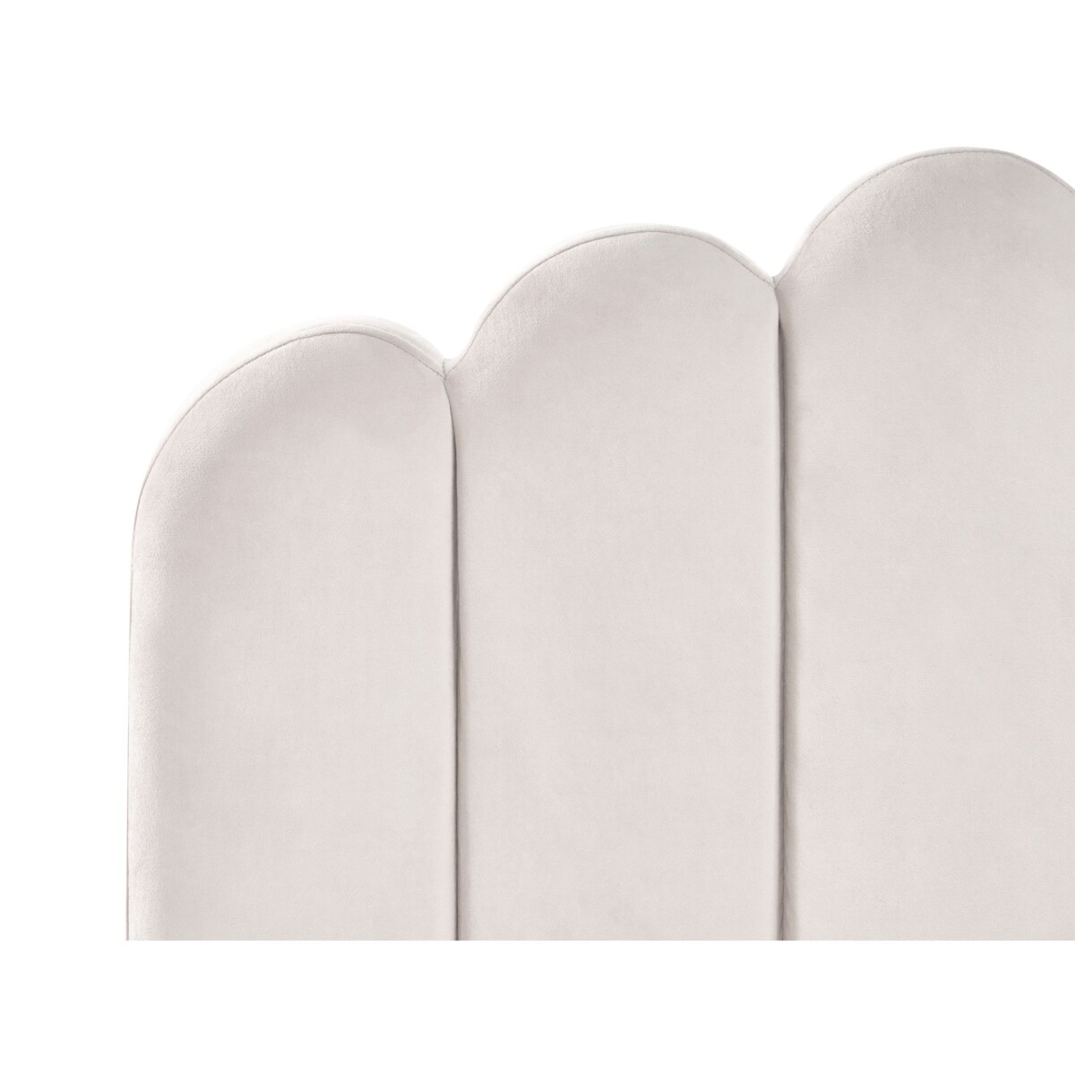 Łóżko Welur SAUVIAN 120 x 200 cm Złamana biel