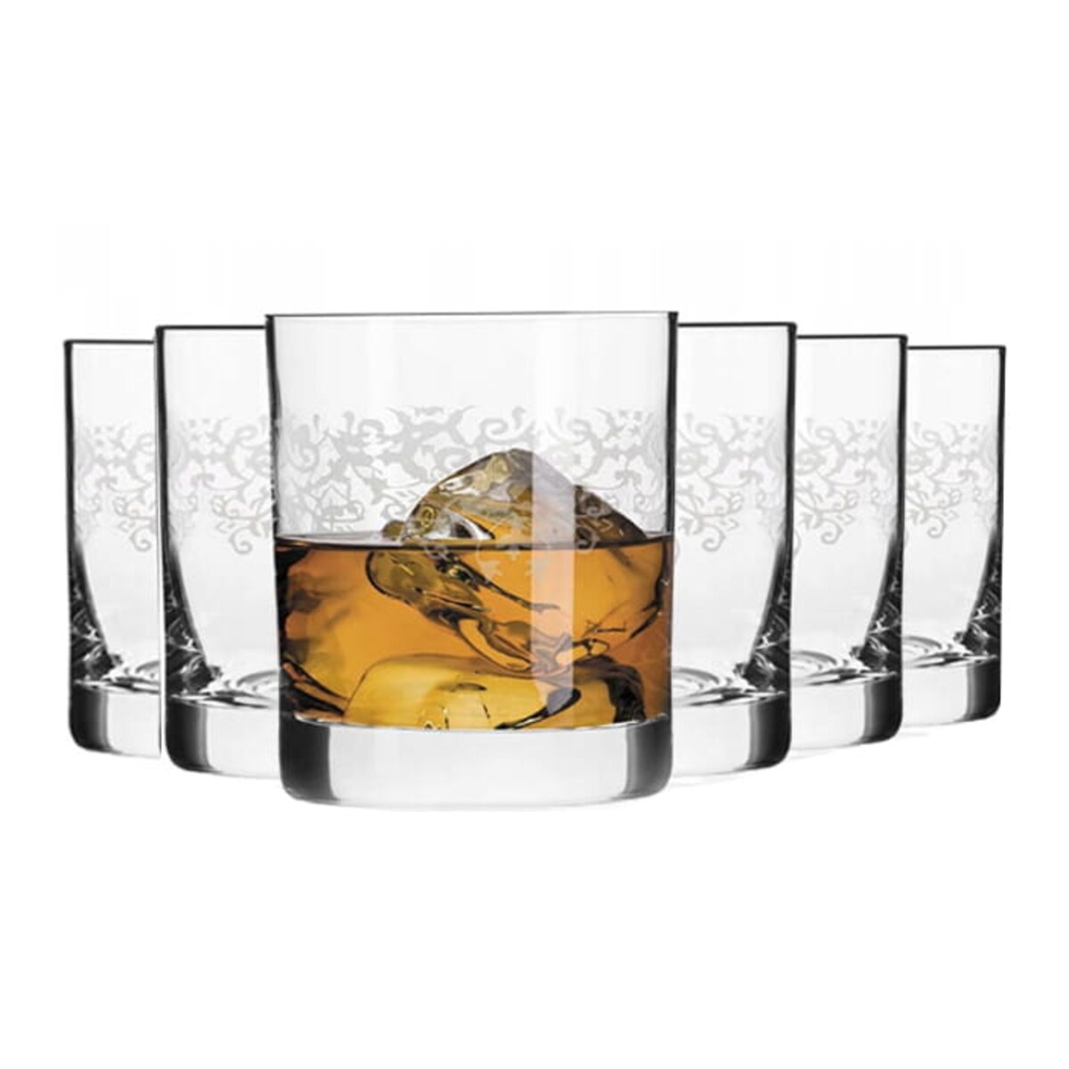 Krosno Krista Deco Szklanki do Whisky Brandy 300 ml Woda Sok ze Wzorem