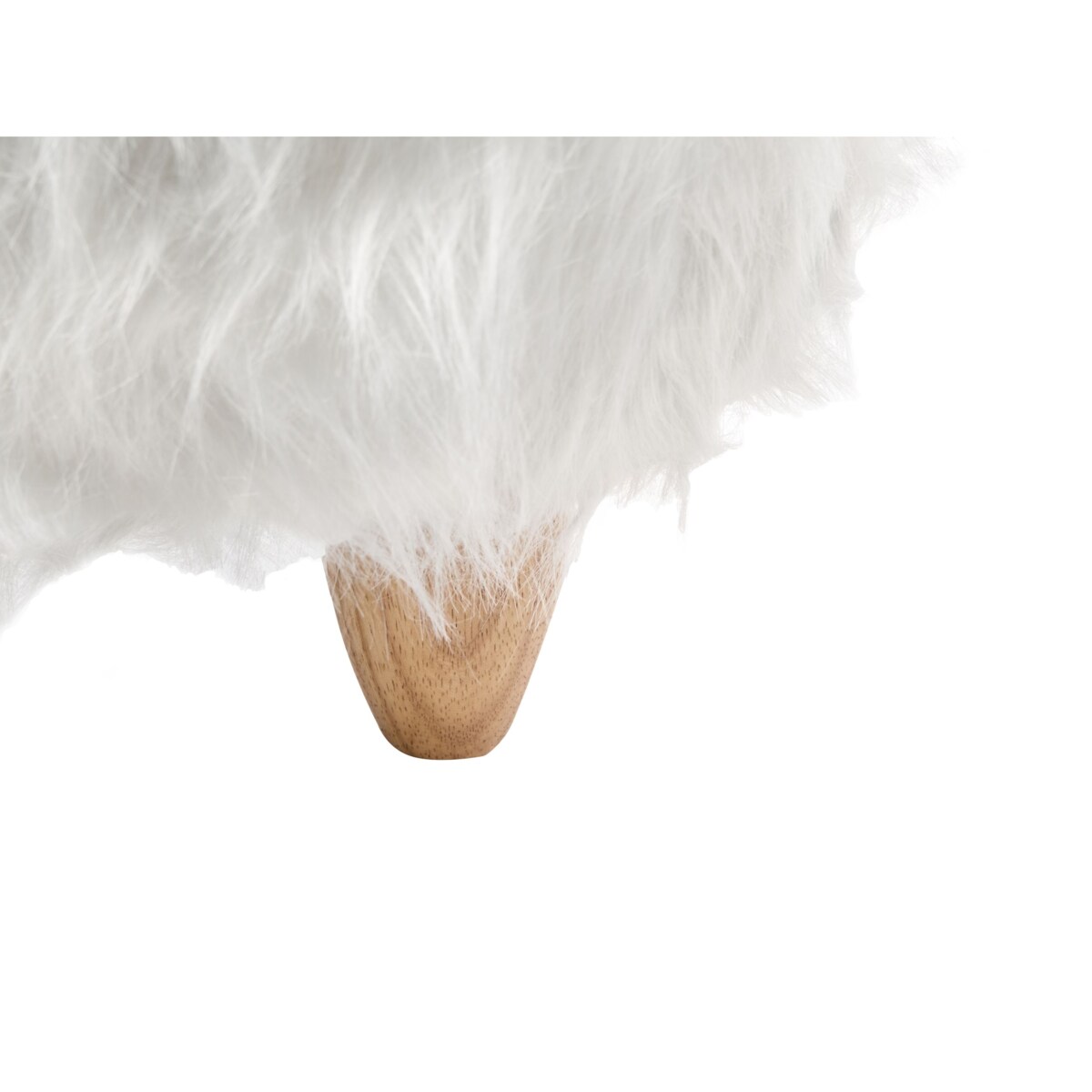 Pufa zwierzak WOOLLY Sztuczne futro Biały