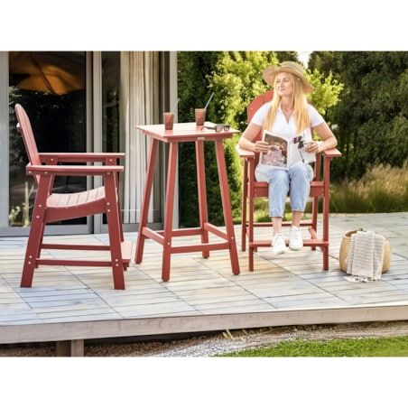 Zestaw mebli balkonowych Materiał syntetyczny Czerwony ADIRONDACK