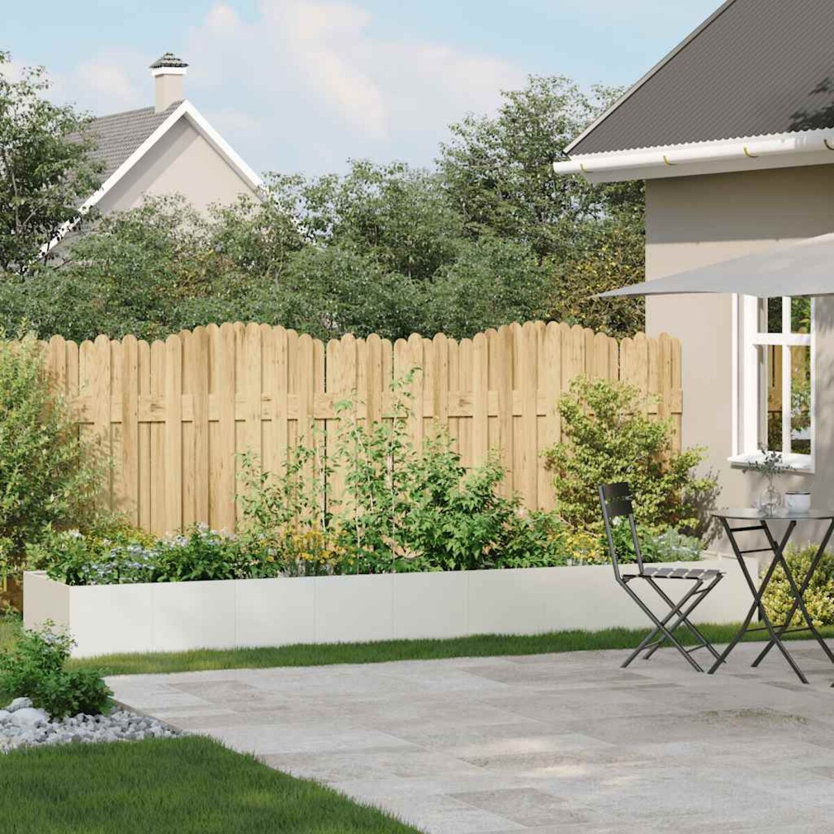 vidaXL Doniczka Biała 360x80x40 cm Stalowa