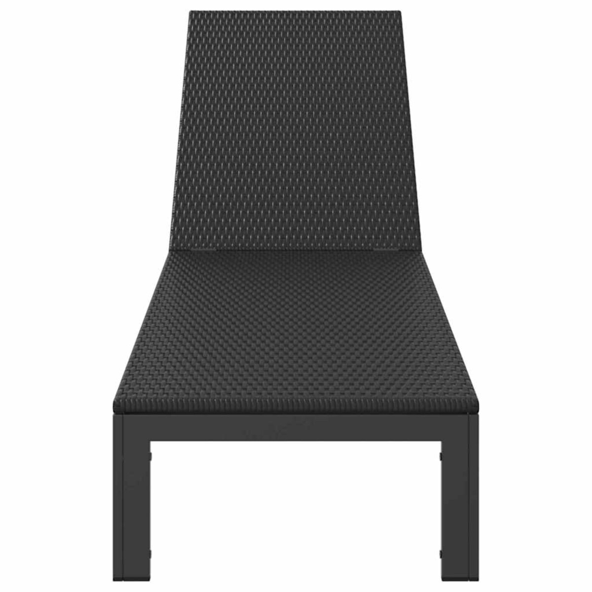 vidaXL Leżak 1-osoba Czarny 60 x 200 x 27cm polirattan