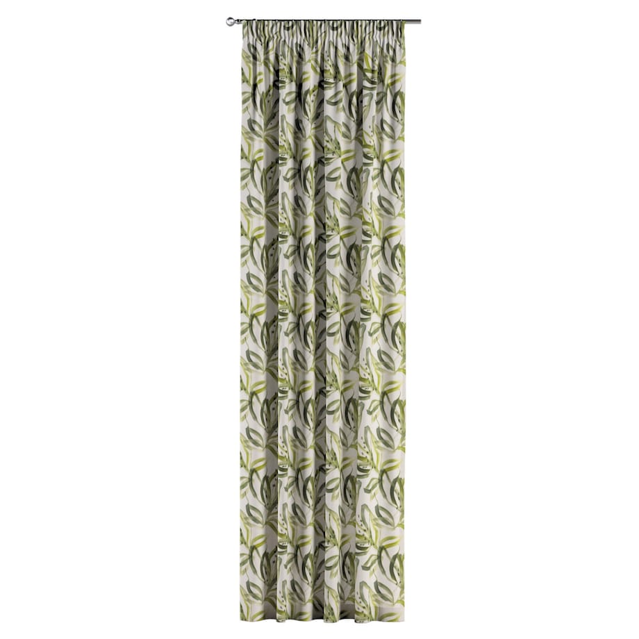 Zasłona na taśmie marszczącej 1 szt. 130x260 biało-zielony