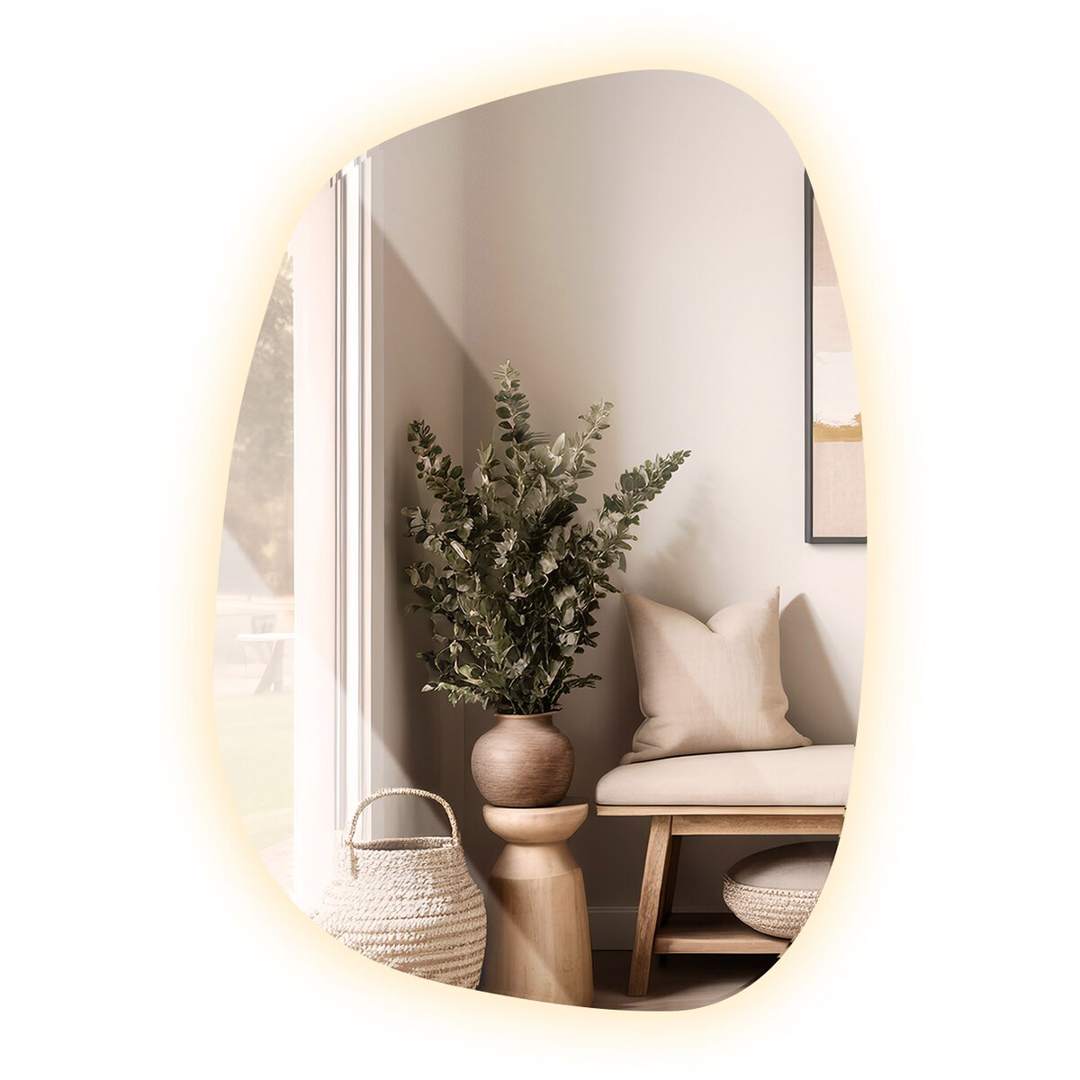 Oryginalne lustro z oświetleniem - 55,1x38,2 cm - ciepłe światło