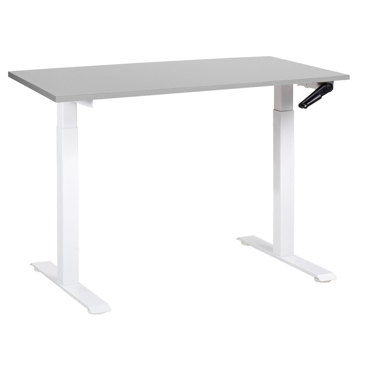 Biurko regulowane manualnie DESTINES 120 cm x 72 cm Szary/ biały