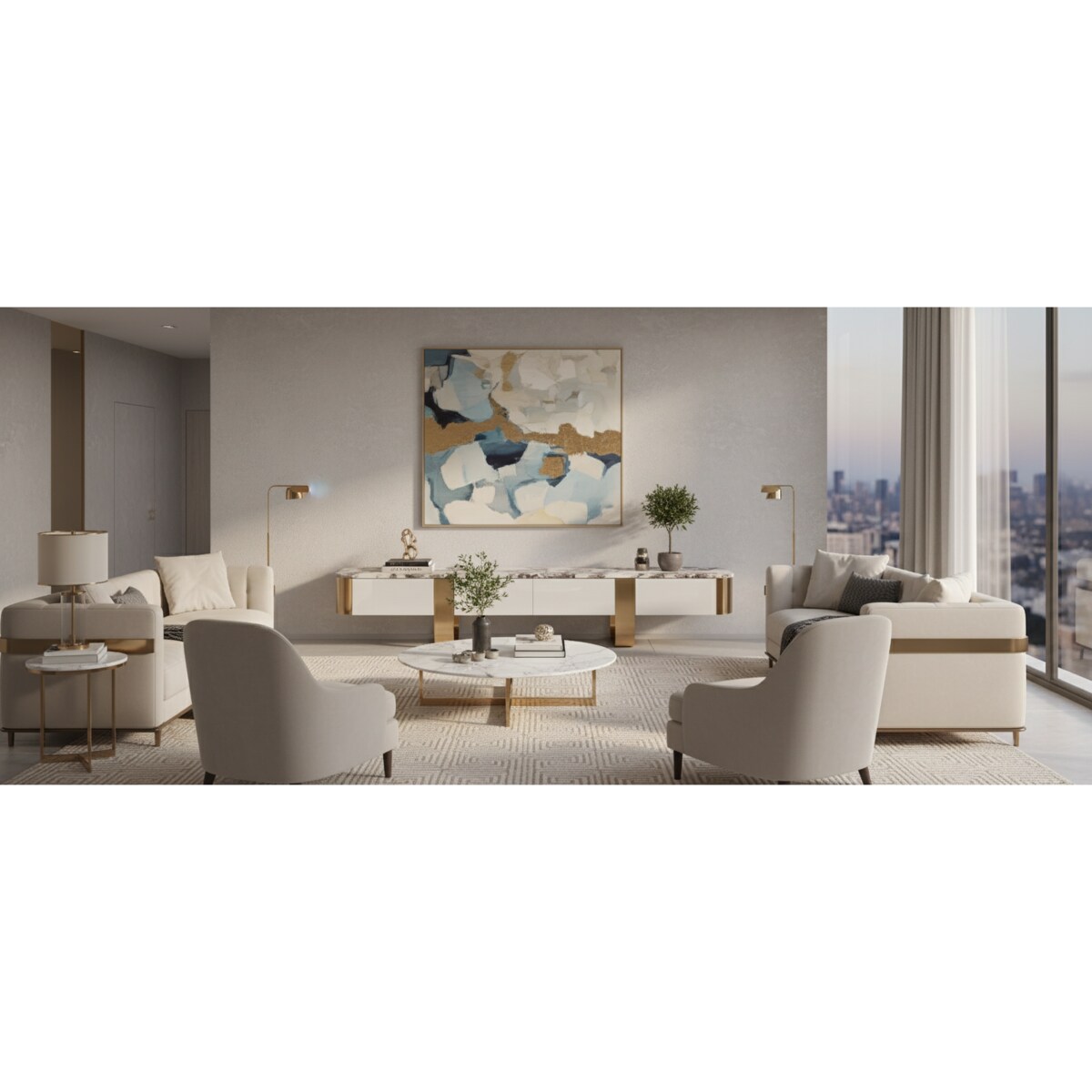 Komoda RTV biała szafka pod telewizor Sofia 200x40x36