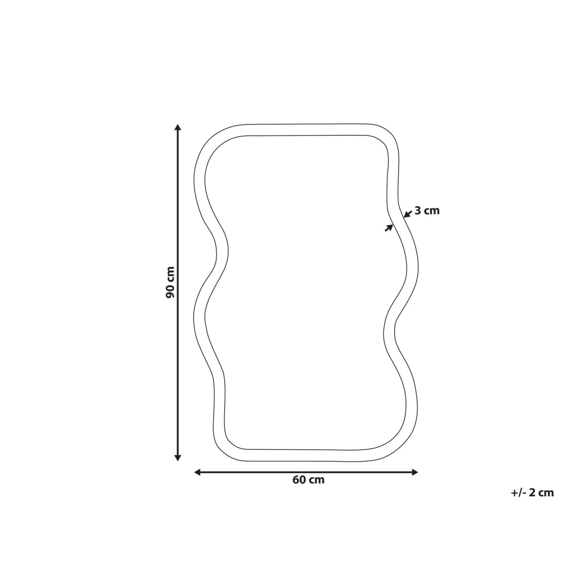 Drewniane lustro ścienne 58 x 90 cm niebieskie RONNET