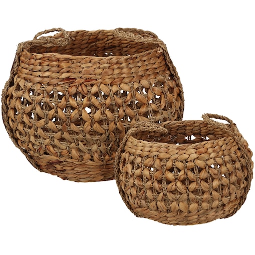 Plecione kosze z trawy morskiej, naturalne, 2 sztuki