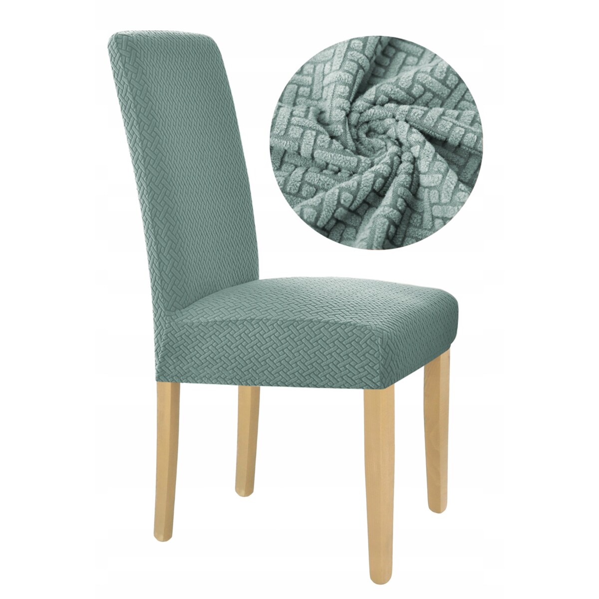 POKROWIEC NA KRZESŁO MIĘTOWY ŻAKARD ELASTYCZNY [10-Z1-MT]