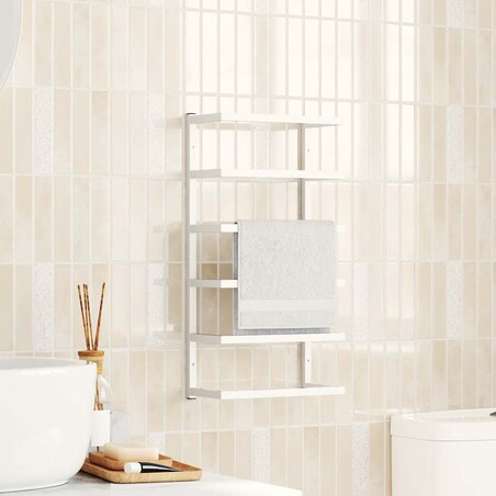 vidaXL Stojak na ręcznik, biały, 24x12x48 cm, stalowy