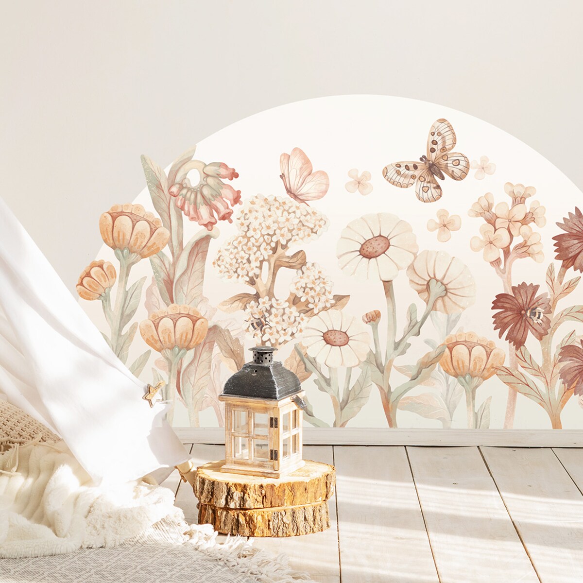 Naklejka na ścianę Kwiaty boho xxl