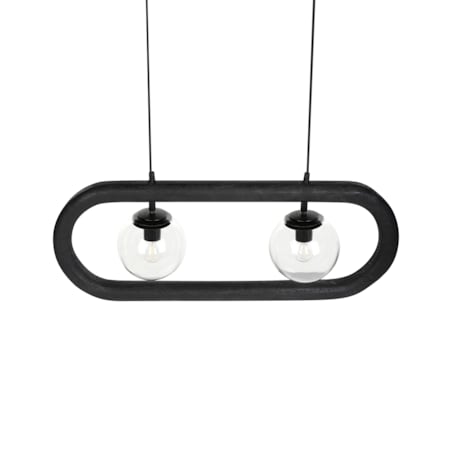 Lampa wisząca drewno mango czarna AYENSU