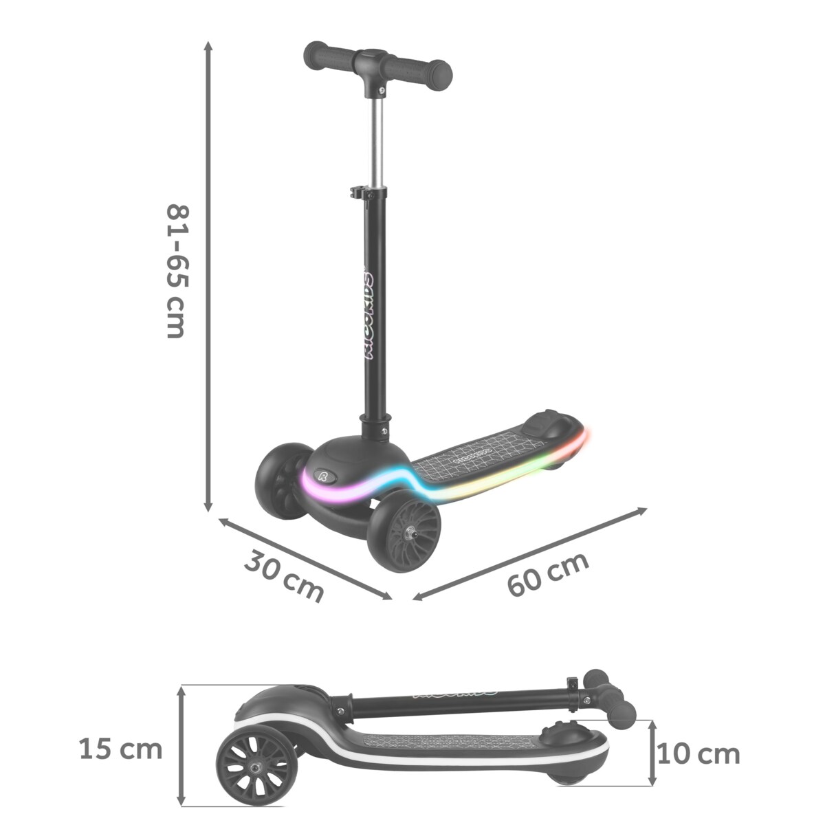 Hulajnoga dla dzieci trójkołowa Leddi czarna