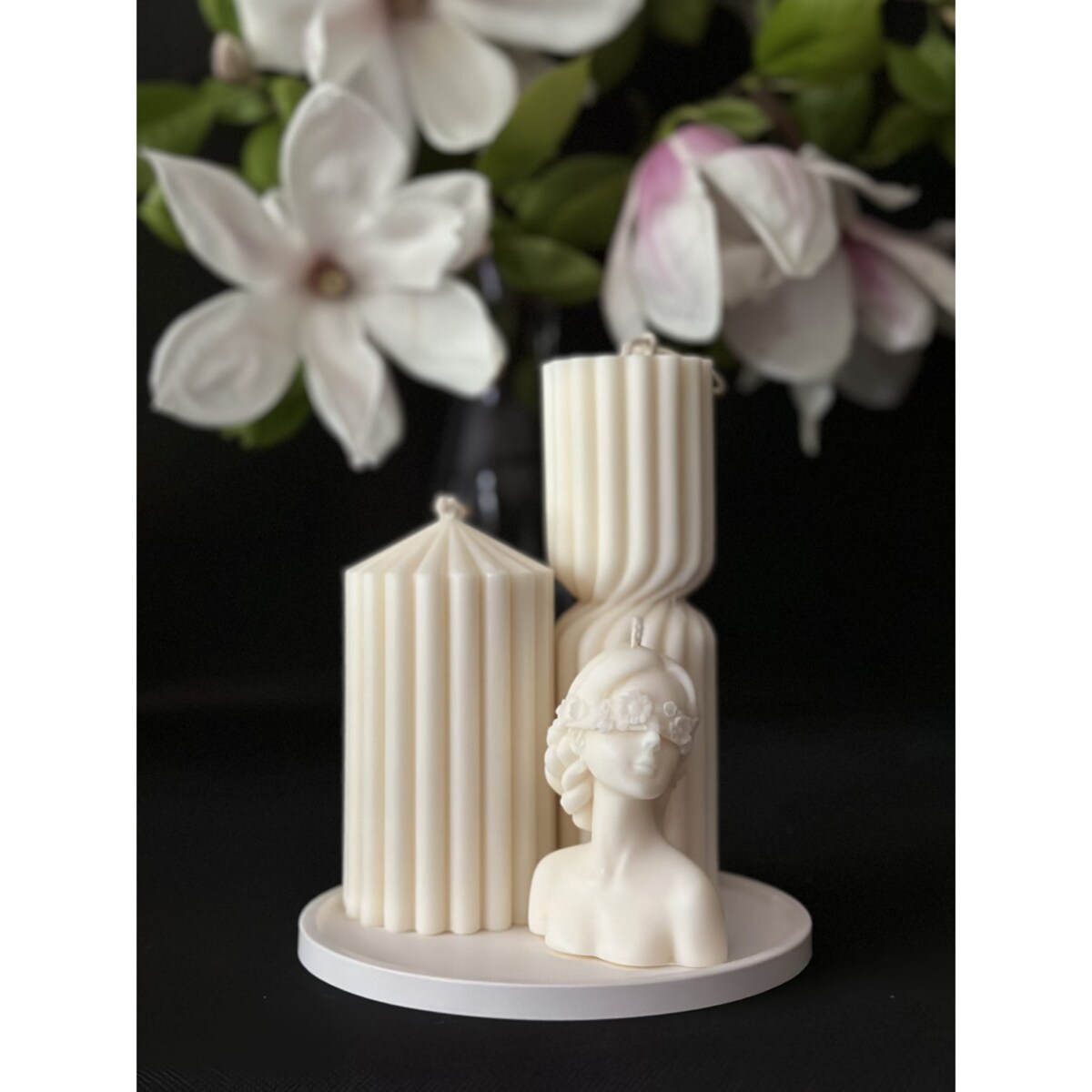 Taca okrągła dekoracyjna / Podstawka biała M