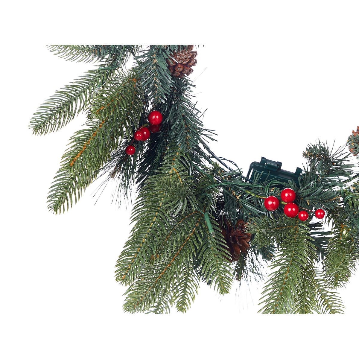 Wianek świąteczny ze światełkami 50 cm zielony WHITEHORN
