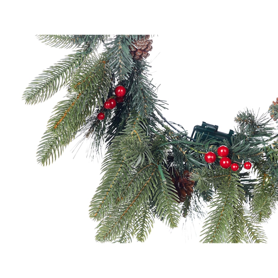 Wianek świąteczny ze światełkami 50 cm zielony WHITEHORN