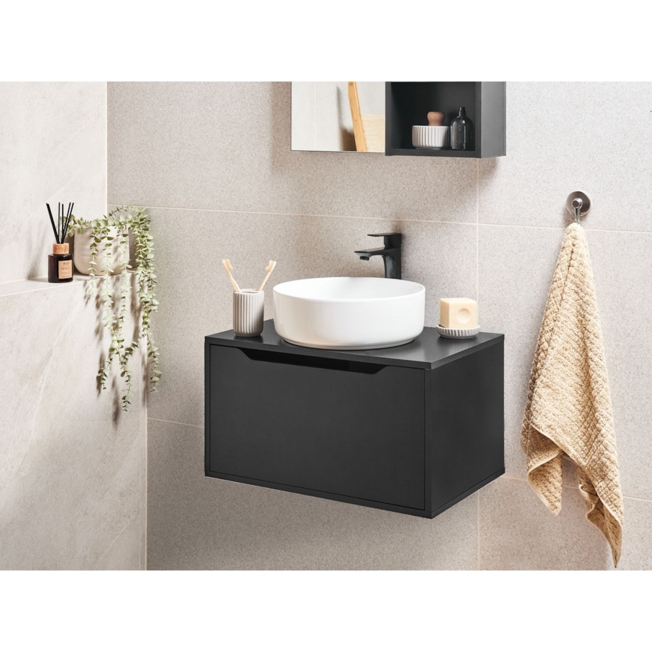 Wisząca szafka pod umywalkę PETROLINA 60 cm Czarny