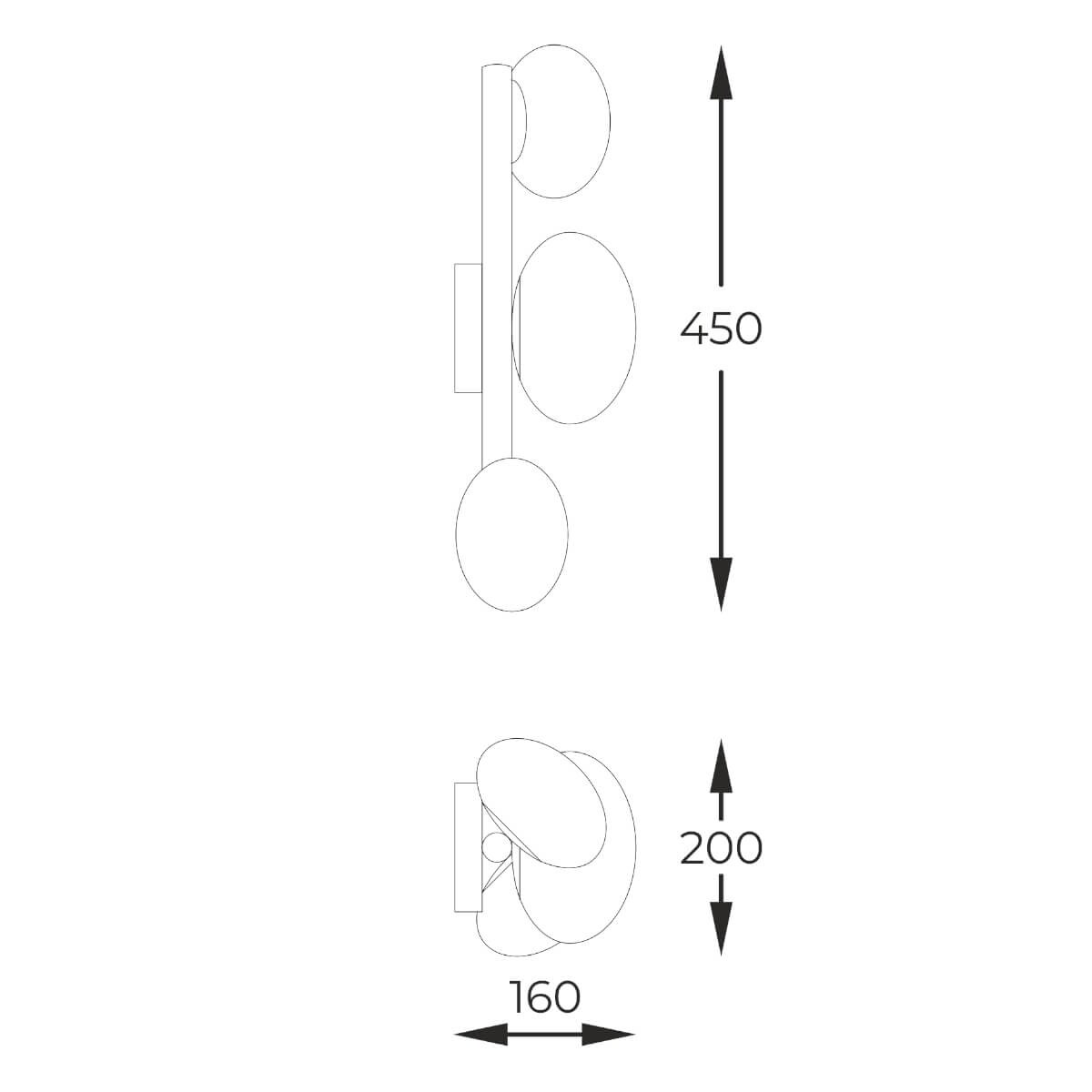 Potrójny kinkiet ścienny Omi 1179 Zumaline kulista do pokoju złota biała