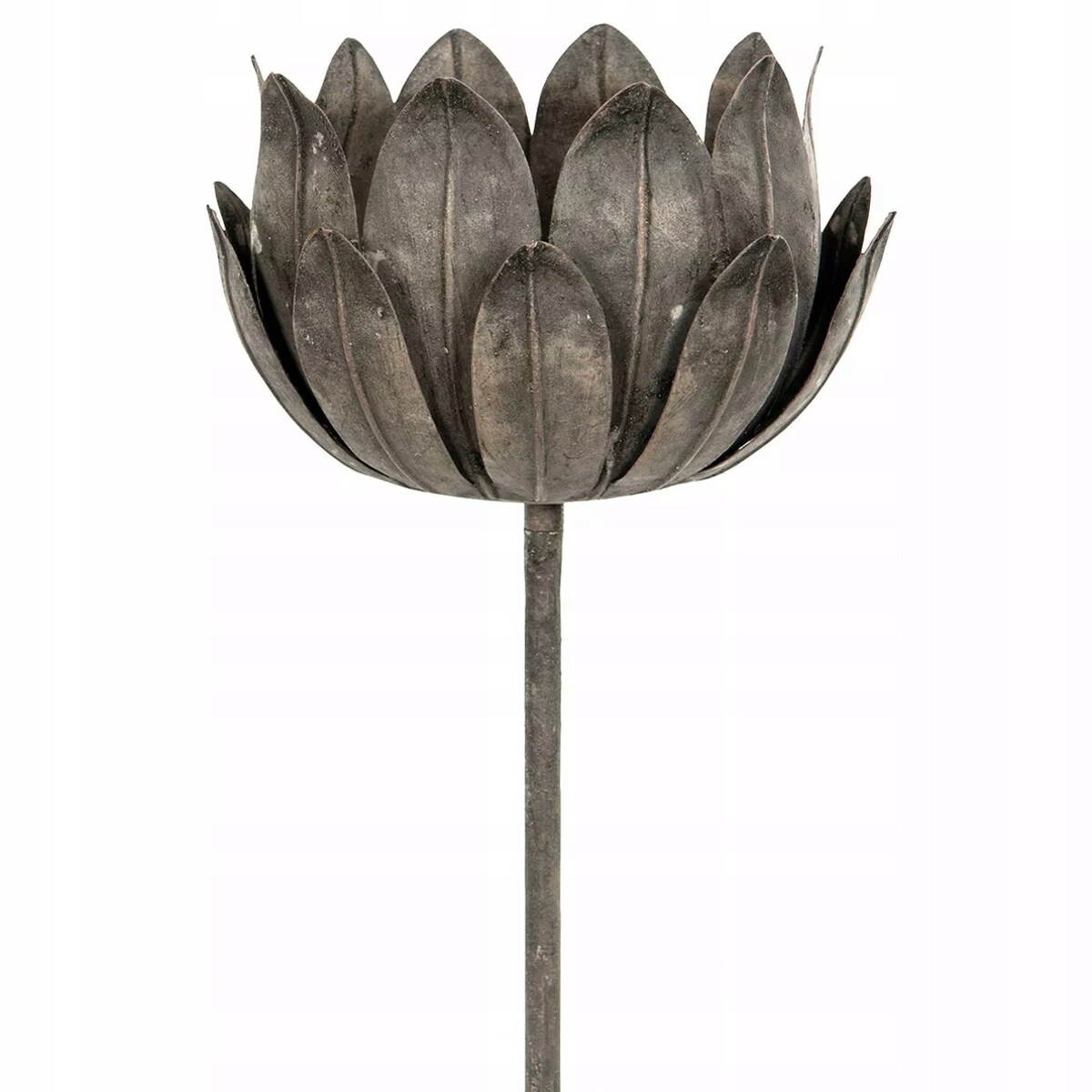 LAMPION ŚWIECZNIK DO OGRODU KWIAT wbijany metalowy rdzoodporny 20cm