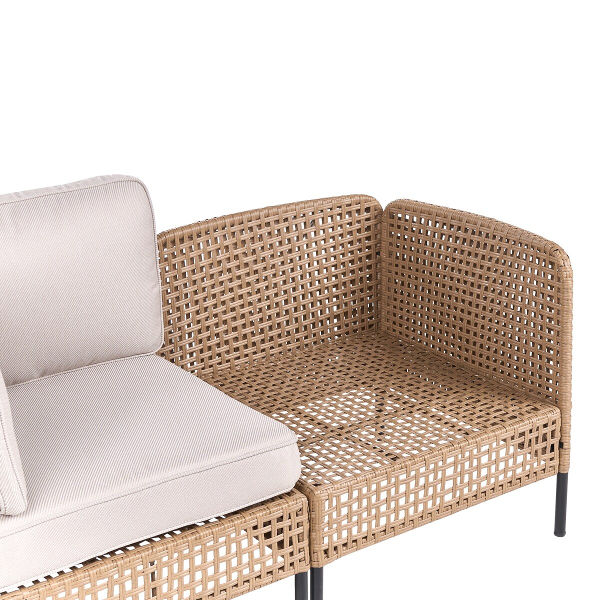 Sofa ogrodowa dla 2 osób OMEGANA Technorattan Jasnobeżowy