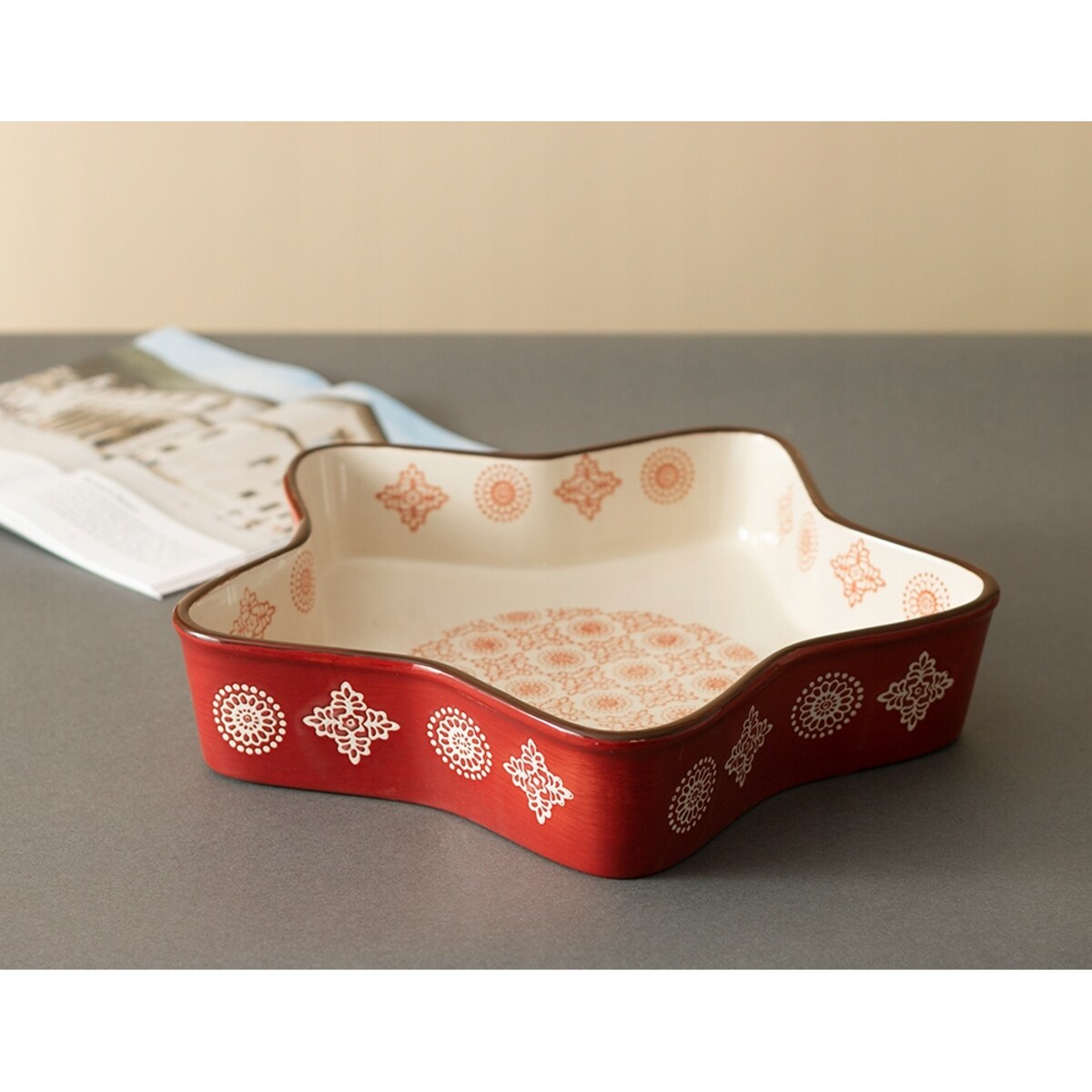 PATERA ŚWIĄTECZNA GWIAZDA czerwona 30x30cm