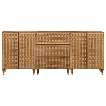 vidaXL Szafki, 3 szt., 60x33x75 cm, lite drewno mango