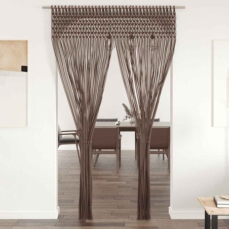 vidaXL Zasłona z makramy, kolor taupe, 140 x 240 cm, bawełna