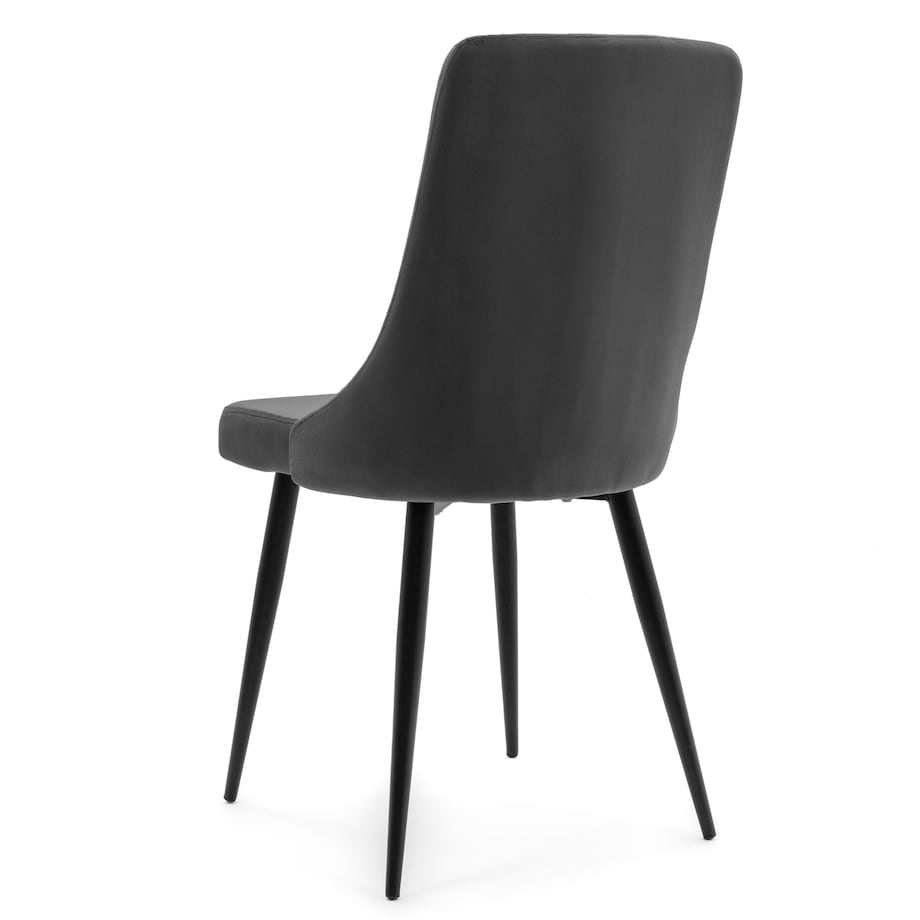 Krzesło tapicerowane welurowe do salonu jadalni CAREN szare