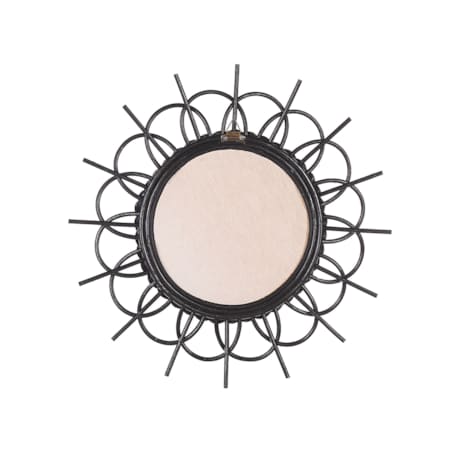 Rattanowe okrągłe lustro ścienne słońce ⌀ 60 cm czarne TELAKIA