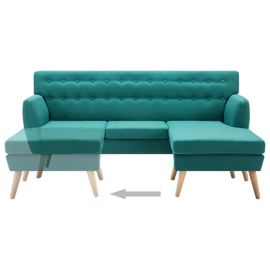 vidaXL Sofa z leżanką, obita tkaniną, 171,5 x 138 x 81,5 cm, zielona