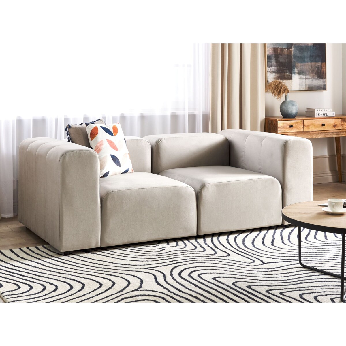 Sofa modułowa FALSTERBO Welur Beżowy dla 2 osób