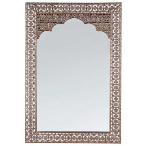 Metalowe lustro ścienne 60 x 90 cm miedziane PALI