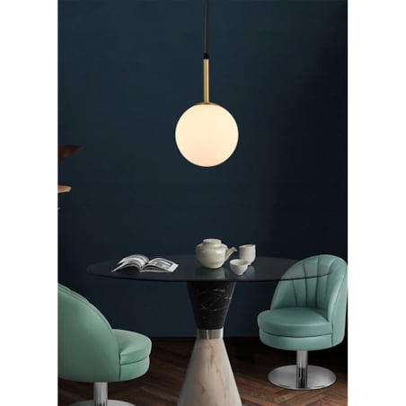 Lampa Wisząca Sufitowa Szklana Biała Mleczna Gold