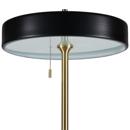 LAMPA podłogowa KKST-MF8872 BLACK okrągła OPRAWA metalowa czarna złota