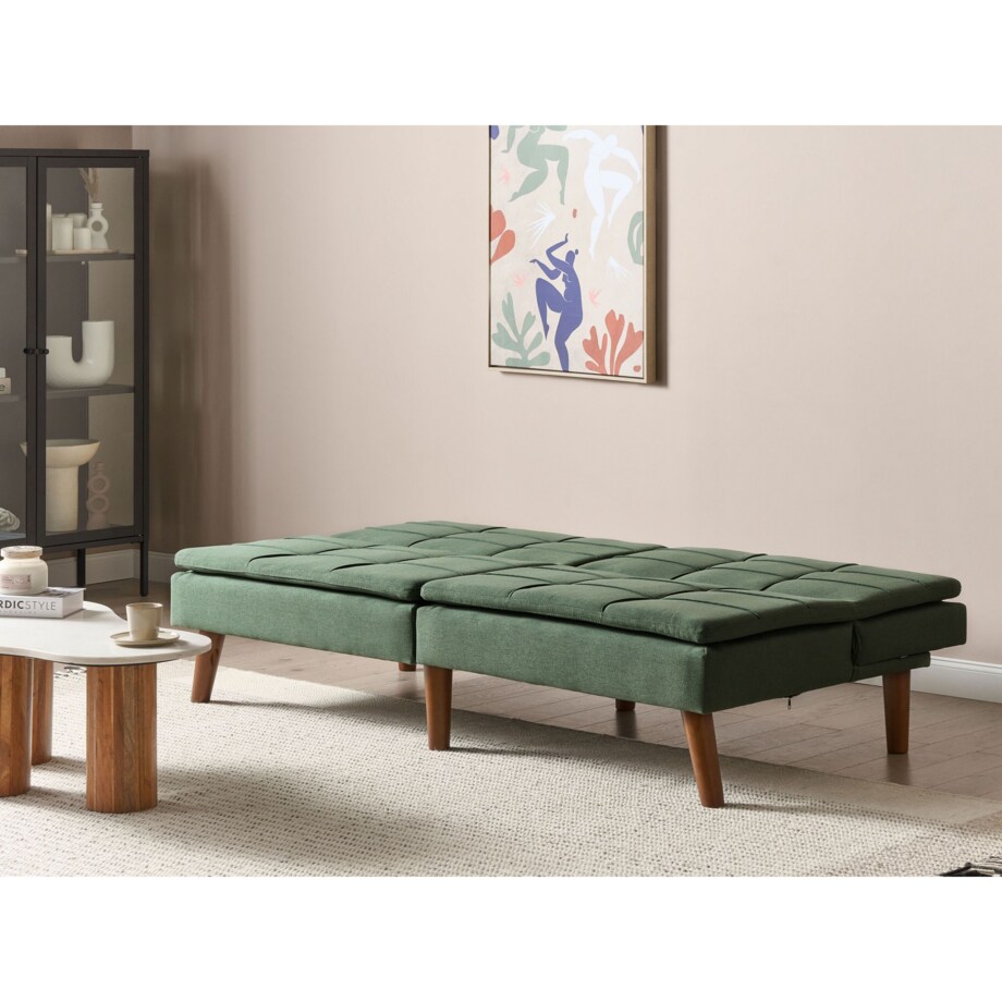 Sofa rozkładana zielona RONNE