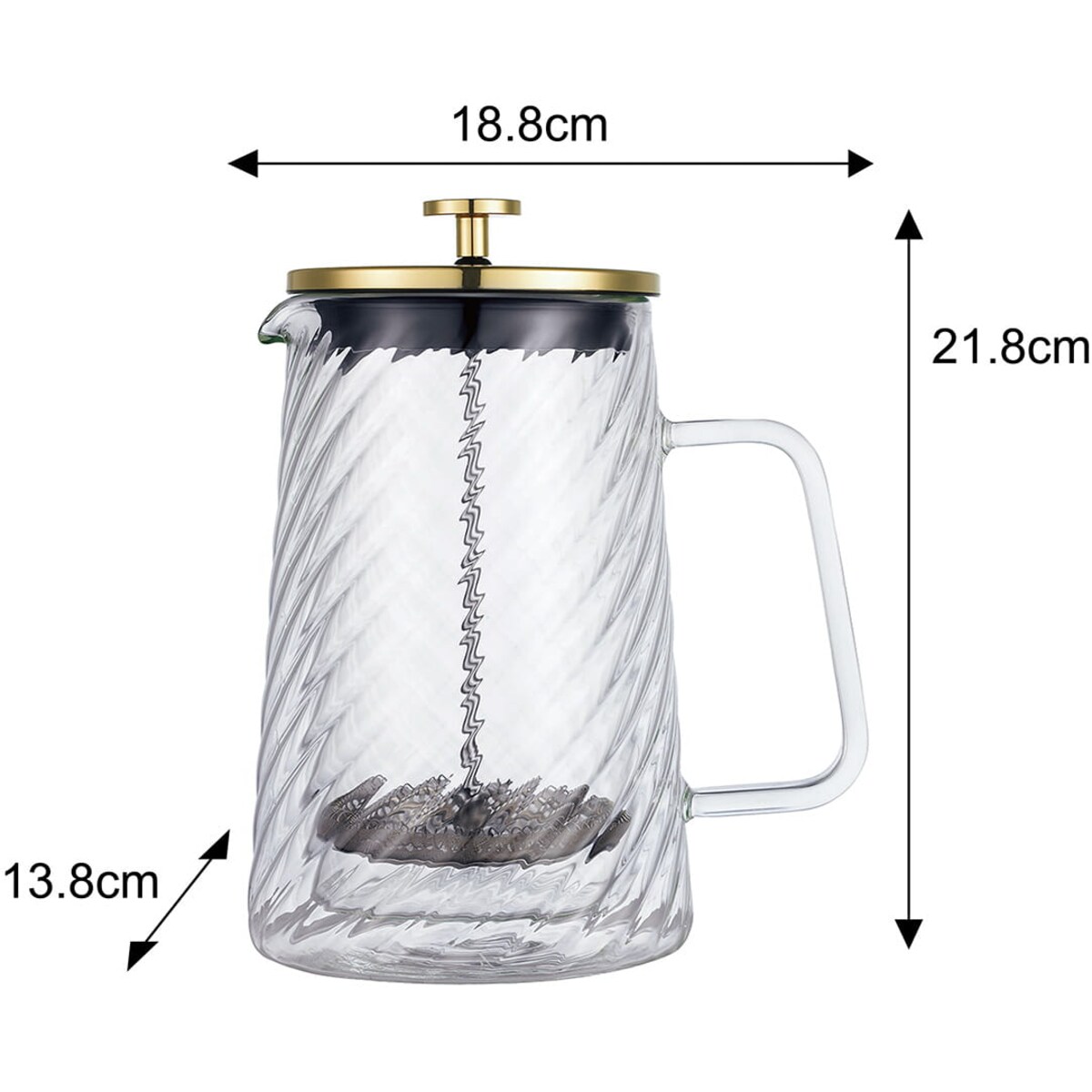 Zaparzacz do kawy herbaty szklany 1000ml French Press złoty KLAUSBERG