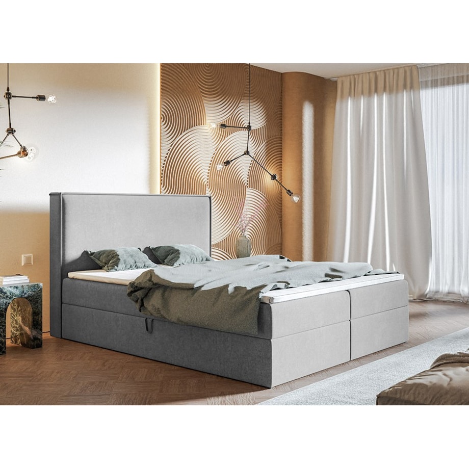 Łóżko kontynentalne FOX 9 120x200- szare